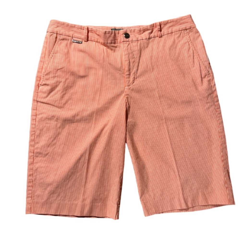 Pleated Long Shorts Ralph Lauren Active Orange Stripes